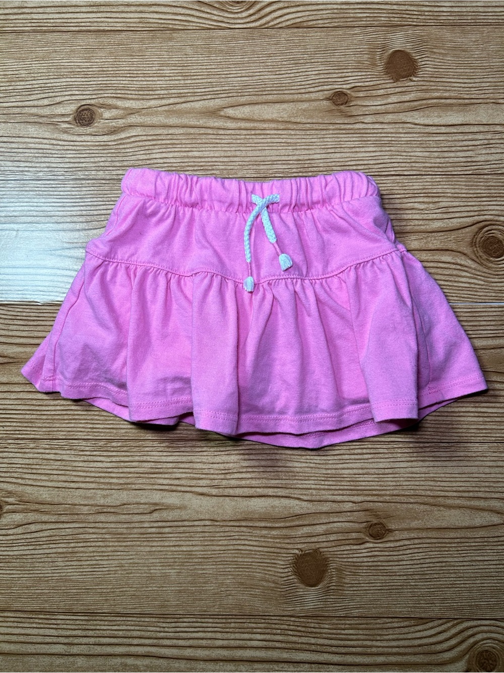 Cat & Jack Pink Tiered Skort with White Drawstring